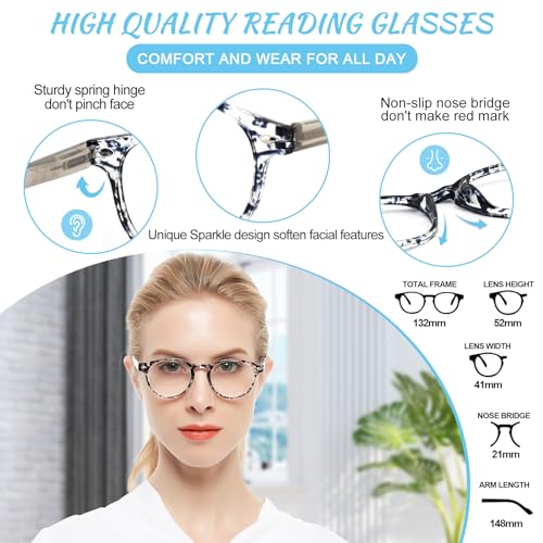 Image of OCCI CHIARI Blue Light Reading glasses Women 5.0x High Power Readers for Small Face(1.0 1.25 1.5 1.75 2.0 2.25 2.5 2.75 3.0 3.5 4.0 5.0 6.0)