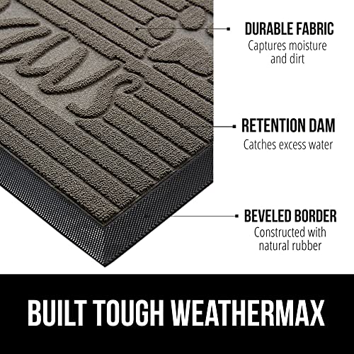 Gorilla Grip All-Season Weathermax Doormat, Durable Natural Rubber, Stain And Fade Resistant, Low Profile, Indoor Outdoor Door Mats, Easy Clean Patio Entrance Mat, 17X29, Stone Paws #TOP1