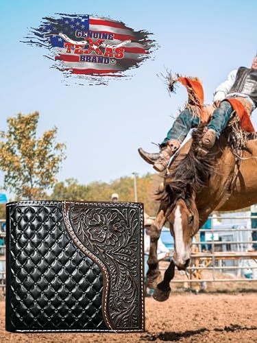 Custom 12 Gauge Shotgun Nocona Black Cherry Tooled Bi-fold Wallet2