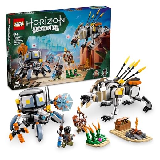 LEGO Horizon Adventures Aloy & Varl vs. Shell-Walker & Sawtooth Kids Toy - Building Toy for Boys & Girls, Ages 9+ - Gaming Gift Idea for Horizon Fans - 77037