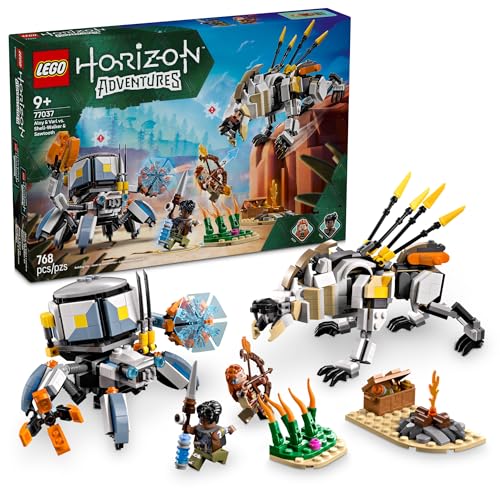LEGO Horizon Adventures Aloy & Varl vs. Shell-Walker & Sawtooth Kids Toy – Building Toy for Boys & Girls, Ages 9+ – Gaming Gift Idea for Horizon Fans – 77037