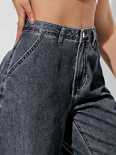 Image of KOTTY Wide Fit Denim Pants - Women's High Rise Wide Leg Comfort