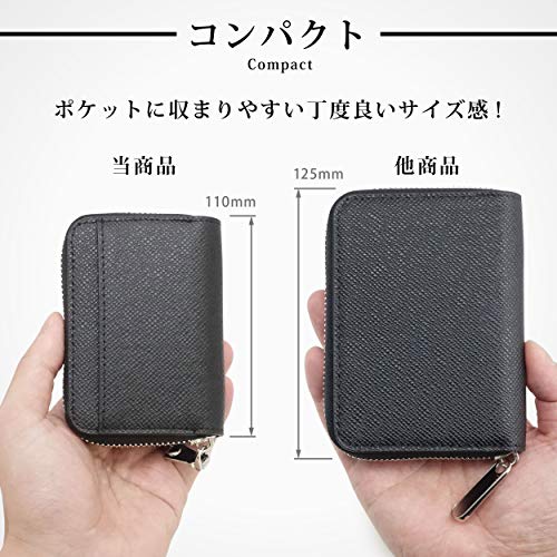 NEXARY 大きく 開く 小銭入れ 小さい コインケース (ブラック) の商品画像 4