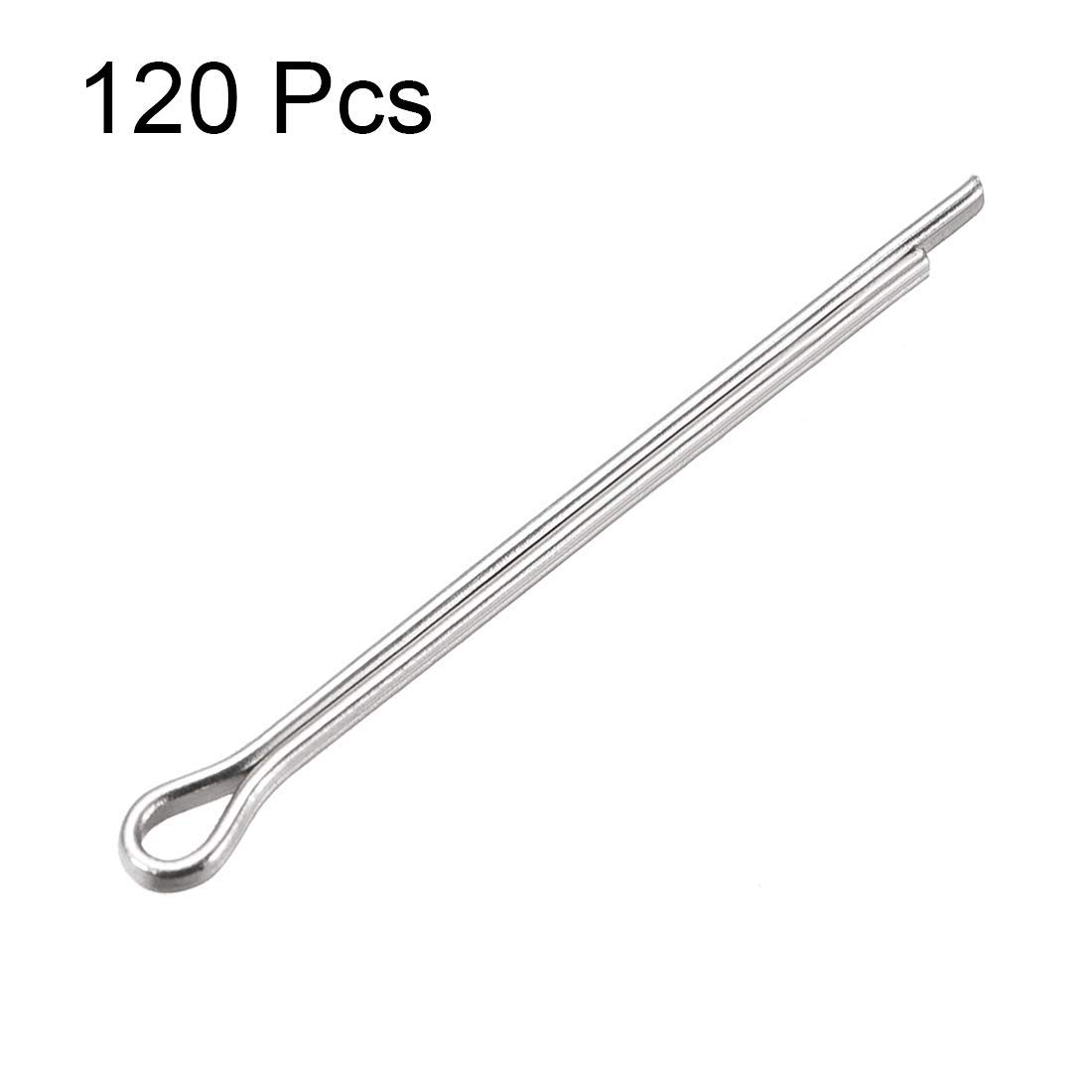 XYWHPGV Coppiglia divisa - 1,5 mm x 25 mm in acciaio inossidabile 304 a 2 denti con chiusura a clip color argento 120 pezzi(067d0 d54c0 d0cae 81cb1 62170 f3df4