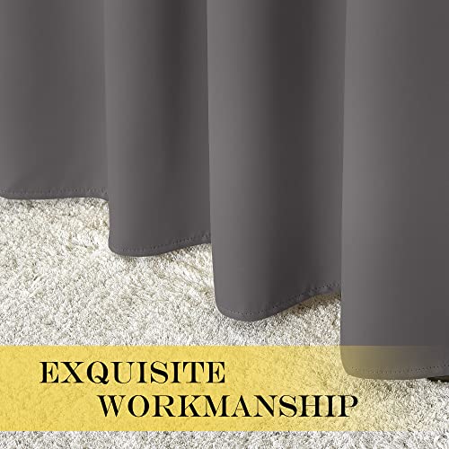 NICETOWN Blackout Sliding Glass Door Curtain 144 inches Long, Grommet Thermal Insulated Light & Heat Blocking Curtain & Drape Window Treatment for Sliding Glass Door, Grey, W100 x L144, 1 Panel