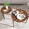 Round Nesting Coffee Tables Set of 2,Round End Table,Small Nesting Tables,Side Table,for for Living Room Bedroom Balcony
