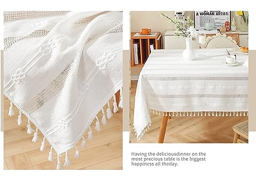 Nappe de table anti-tache blanche 140x240 lavable et imperméable