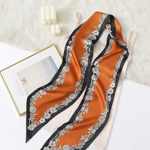 Image of CorssKulture Lightweight Satin Ribbon Scarf for Women's 150 x 15 cm | Silky Soft Scarf Perfect for Gifting