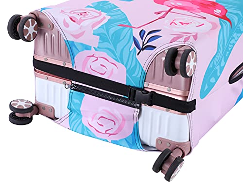 Image of LEAFOREST Spandex Elastic Water Resistant Protective Travel Suitcase Cover Fits 19-32 Inch, Flamingo, M, Modern