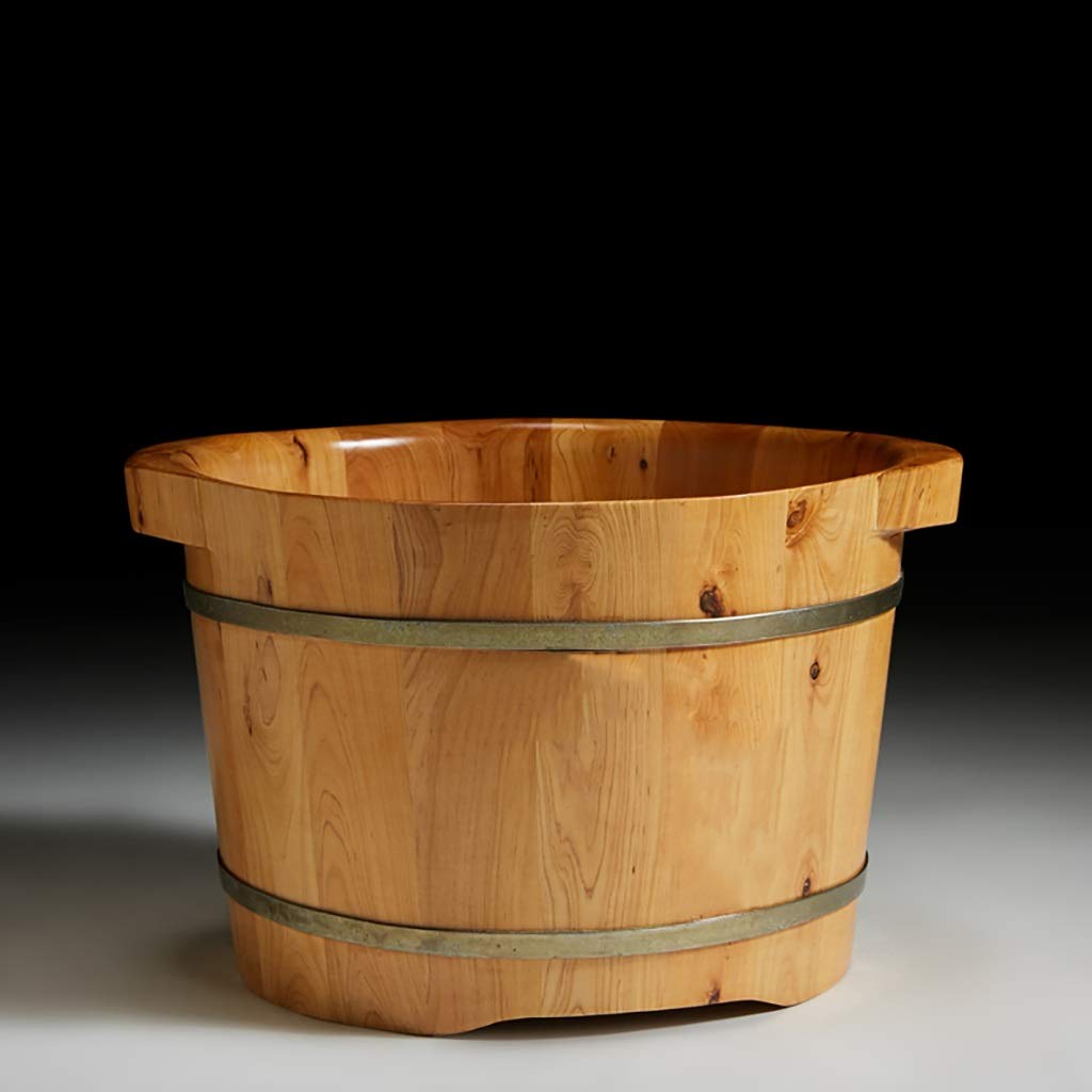 ZURBAQD Vaschetta per i Piedi, Secchio per Vasca per pediluvio, Massaggio, Spa, Sauna, Ammollo, Secchio per pediluvio in Legno Spa per pediluvi Lavabo per Uso Domestico Presente Warm as Ever