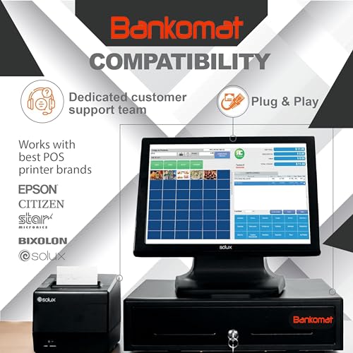 Image of Bankomat Heavy Duty Cash Drawer with 13 Compartments - 5 Bill Slots & 8 Coin Slots - Metal Construction for POS, Retail, and Office Use