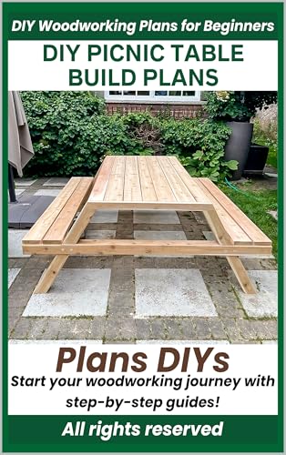 DIY Picnic Table Build Plans - Wooden Garden Table Plans - Step by Step Instructions - Woodworking Project for Beginner