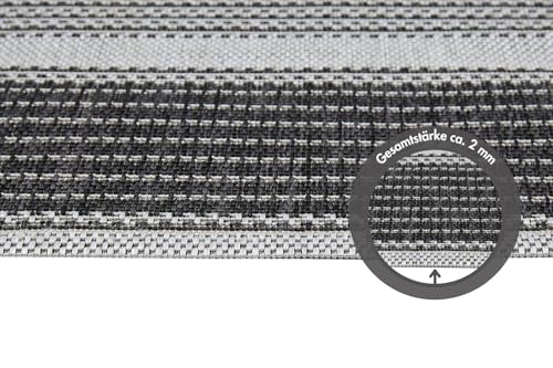 andiamo Kurzflorteppich Clyde Webteppich ohne Flor Bordüre anthrazit, 200 x 290 cm, 721848