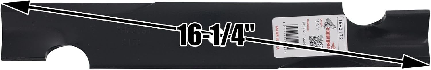 Rotary 6 2172 Mower Blades for Bad Boy 038-4820-00 Bobcat 32061A 403059 Ferris 5101986 Snapper 2000982 Length 16-1/4” Width 2-1/2” Thickness .240” Center Hole 5/8” Fits 32” and 48" Deck