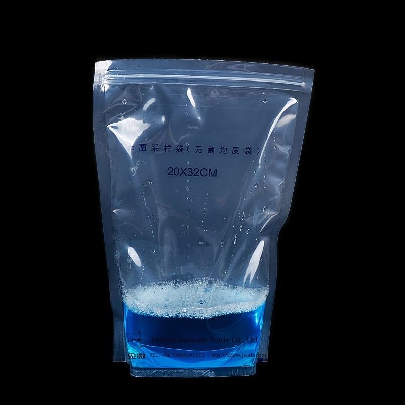 Bolsa homogénea estéril vertical de 20x32 cm - Bolsa de PE de muestreo aséptico de 2 l con tira de sellado - Paquete de 100 for experimentos microbiológicos