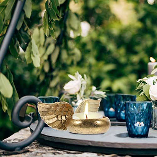 Besportble Vintage Decor 2Pcs Angel Wings Tealight Candle Holders Resin Votive Candle Holder Prayer Candle Holder Memorial Gifts For Family, Friend Home Decor #TOP7