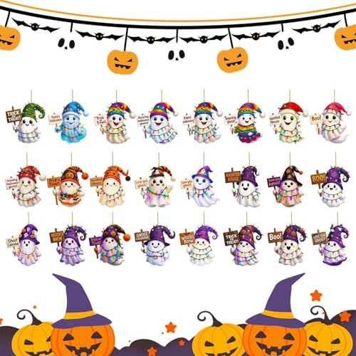 Calendrier de l'Avent 24 figurines de fantômes acrylique