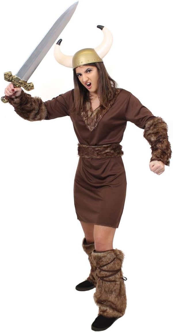 Womens Viking Costume | Deluxe Long Medieval Viking Party Costume - View #5