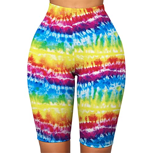 Short de yoga tie-dye avec finitions soignées style estival