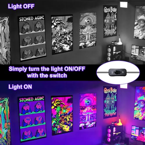 LED Schwarzlicht Strahler 50W, Indmird 2 Stück Schwarzlichtlampe mit Stecker, IP66 Wasserdicht UV strahler mit Stecker, 395-400nm UV Flutlicht Partylicht für Bar,Disco,GLOW Party,Halloween, Aquarium