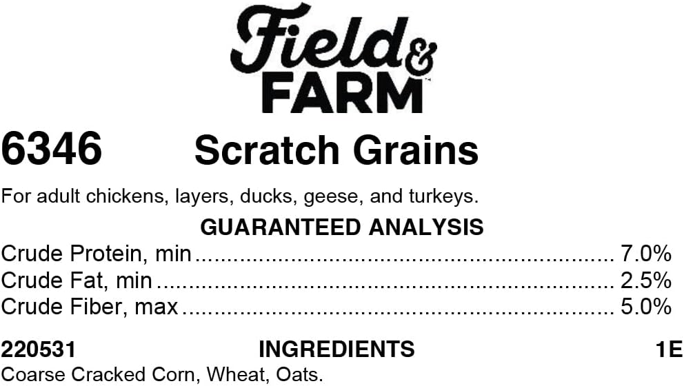 KENT Field and Farm Scratch Grains - Complete Feed for Poultry, Wild Birds and Native Game Birds - 25 Pound Bag