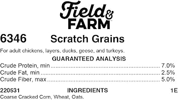 KENT Field and Farm Scratch Grains - Complete Feed for Poultry, Wild Birds and Native Game Birds - 25 Pound Bag