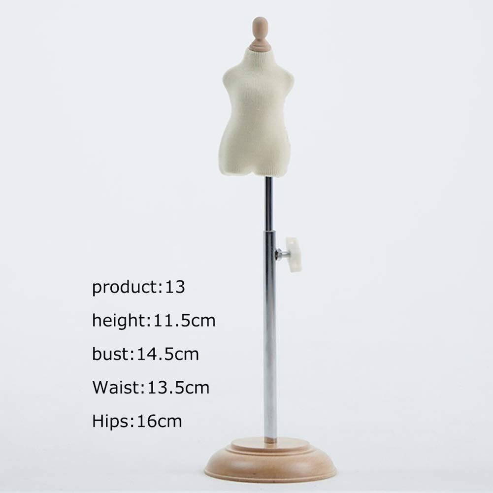 Manichino da Sartoria, Piccolo manichino Regolabile per Abiti - manichino da Sartoria per Esposizione e Decorazione, Perfetto per Case delle Bambole e Accessori per la Sartoria, Altezza 33 c