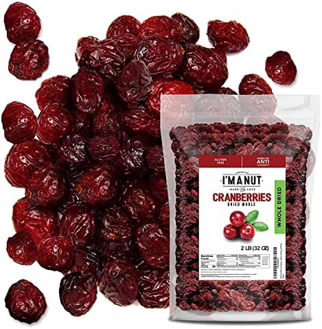 Dried Cranberries Original 2 Pound (32 oz) Batch Tested Gluten & Peanut Free | Resealable Bag | High in Antioxidant | Great for Salads, Cooking and Mixes | Sweetened