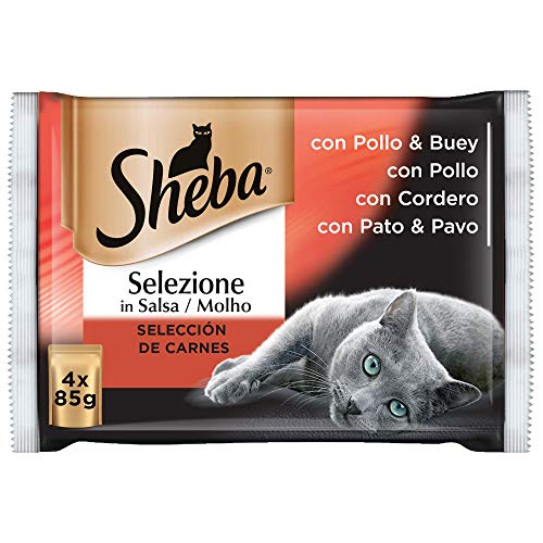 Sheba Selezione Multipack Bolsitas de Comida H�meda en Salsa para Gatos Selecci�n de Carnes (Pack de 13 x 4 bolsitas x 85g)