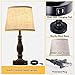 EJIAXIN Table Lamps Set of 2, Bedside Nightstand Lamps with USB Charging Ports, 3 Way Dimmable Touch with Linen Fabric Lampshade, Modern Small Lamp for Bedrooms, Living Room (Bulbs Included)
