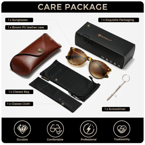 Image of SUNGAIT Premium Vintage Round Sunglasses for Women Men Classic Retro Trendy Style