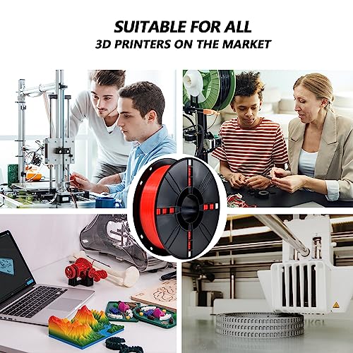 Image of iBOSS PLA Plus (PLA+) 3D Printer Filament 1.75mm,1kg Spool (2.2lbs) Toughness Enhanced 3D Printing Filament,Dimensional Accuracy + /- 0.02mm,1.75mm PLA Plus Filament,Fit Most FDM Printer(Red)