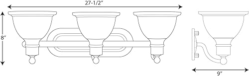 Miniatura 3 de Progress Lighting P3163-15 Soporte de baño de 3 luces, cromo pulido