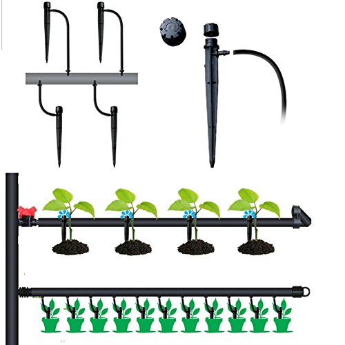 Akoak 25/50 Pcs 360 Degree Adjustable Water Flow Irrigation Drippers On Stake Emitter Drip System,Model, Home & Garden Store For 4Mm /7Mm Tube（25Pc） #TOP5