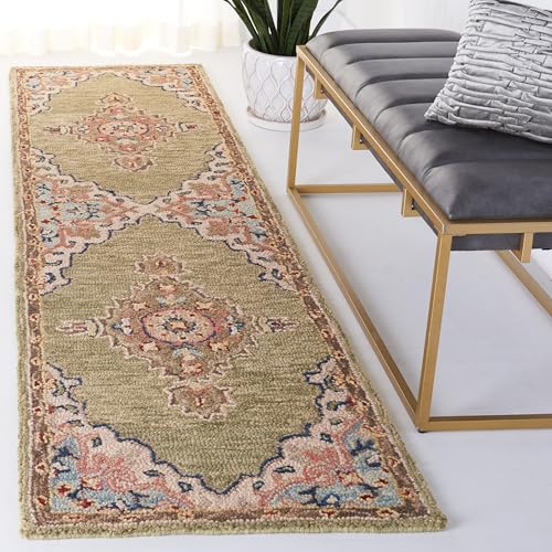 Tapete corredor SAFAVIEH 2'3" x 9' lana boho miniatura 1