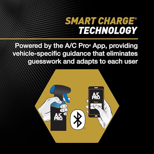 Image of A /C Pro Smart Charge Bluetooth Car Air Conditoner R-134a Refrigerant Gauge & Hose, Car Air Conditioner Recharge Tool, App-Guided Diagnostics & Pressure Monitoring (Refrigerant Not Included)