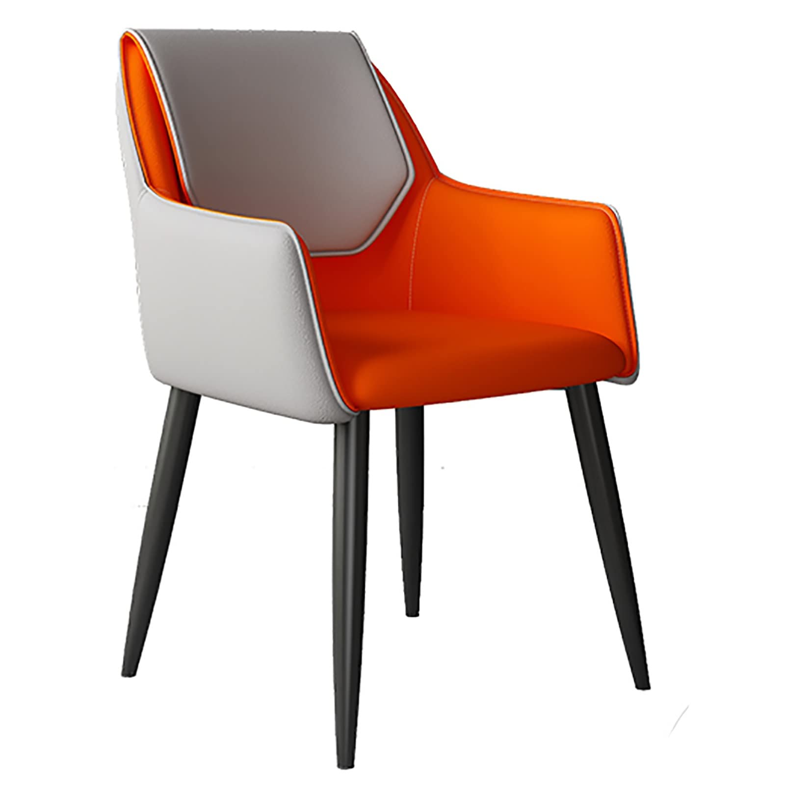 Sedia da pranzo moderna in pelle italiana, comoda ed elegante, per casa, ristorante, hotel o scrivania per unghie (colore: nero)