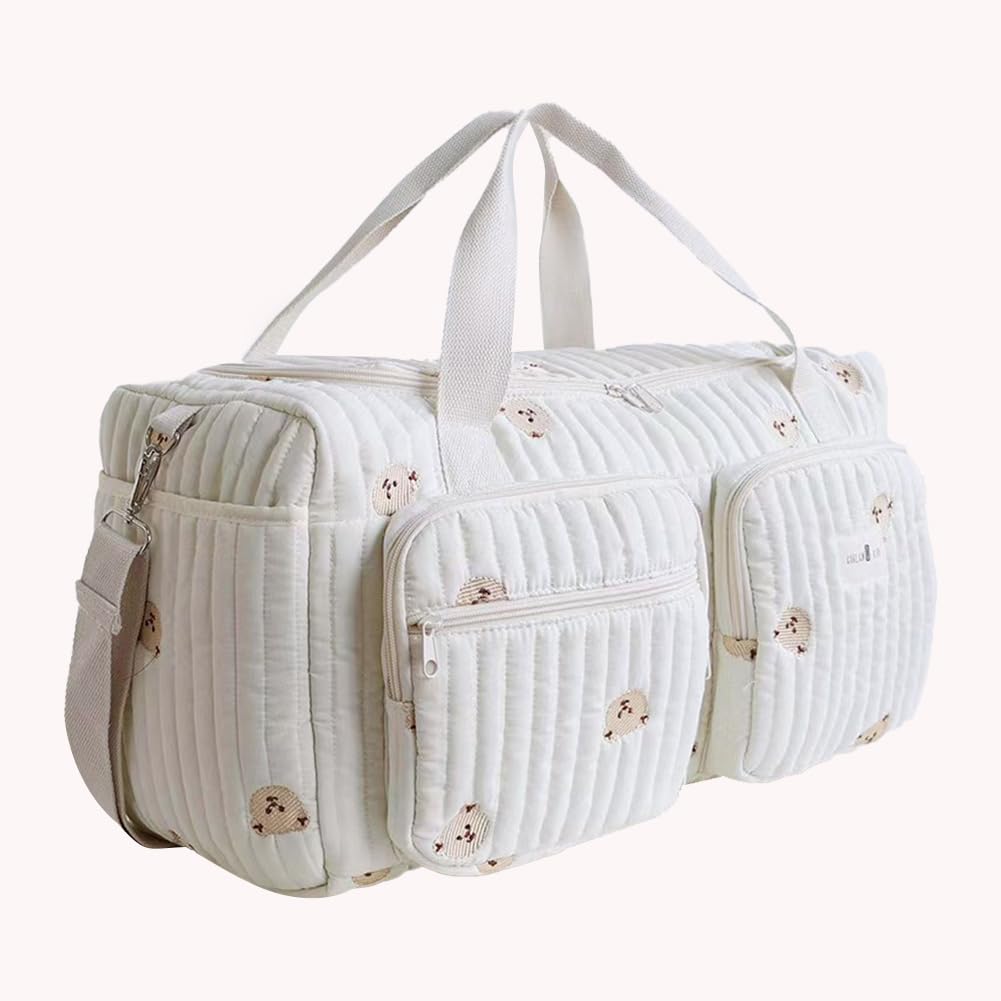 Borsa per pannolini, borsa a tracolla per mamma, leggera, trapuntata, grande, multifunzionale, da viaggio, per maternità e cambio del bambino, per ospedale e fine settimana