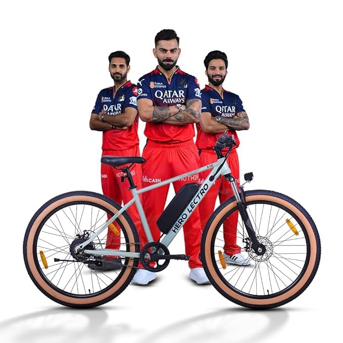 Image of Hero Lectro Y5 27.5T Single Speed Electric Cycle | 250W Motor | 10.4Ah Battery | Speed Upto 25 Kmph | Range Upto 60 KM on PAS with Detachable Battery | SEMI Assembled Assembled Cycle Green