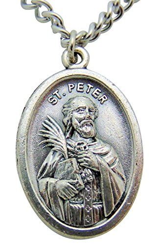 Westman Works St Peter Medal Gift 3/4 Inch Metal Pendant with Stainless Steel Chain