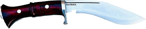 Miniatura 2 de Gurkha Cuchillo Kukri auténtico martillado a mano forjado a mano hoja de acero al carbono de 4.25 pulgadas Panawal Ankhola con bloqueador Full Tang