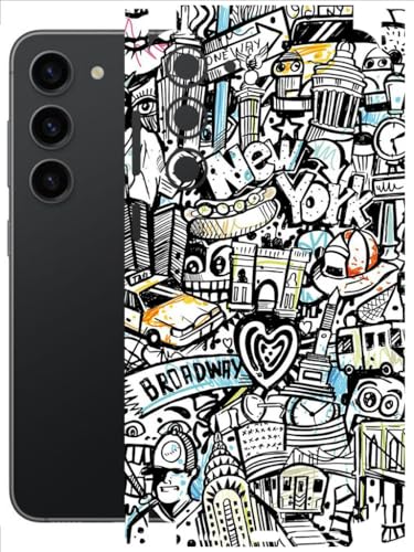 Image of AtOdds - Full Body Back Screen Guard Protector Film - Lamination Wrap Skin Sticker Compatible with Samsung Galaxy S23 (5G) | Scratchproof Matte Finish (Graffiti 26)