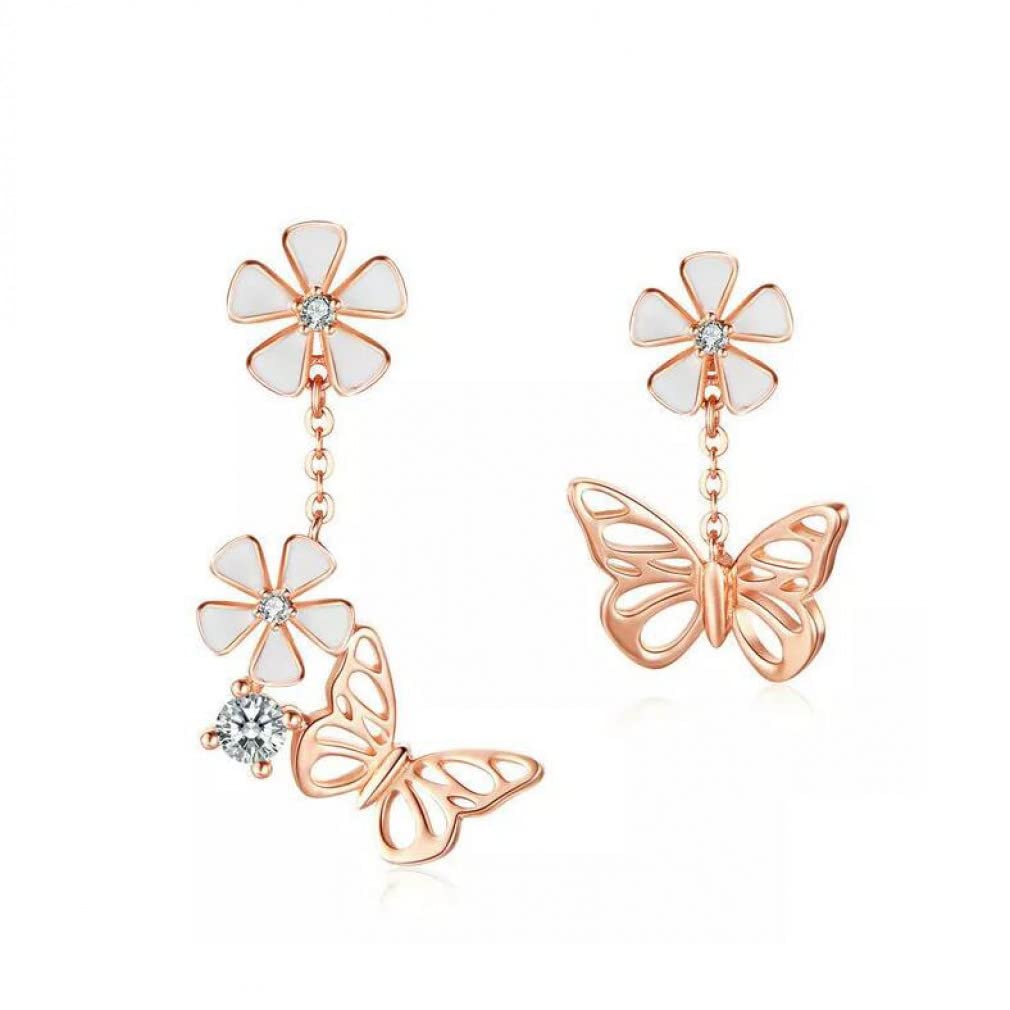 Boucles d'oreilles Papillon et Fleur idée cadeau d'anniversaire romantique