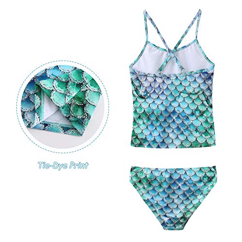 Image of Girls Two Piece Tankini Swimsuits Hawaiian Ruffle Bathing Suit Summer Beach Swimwear Set