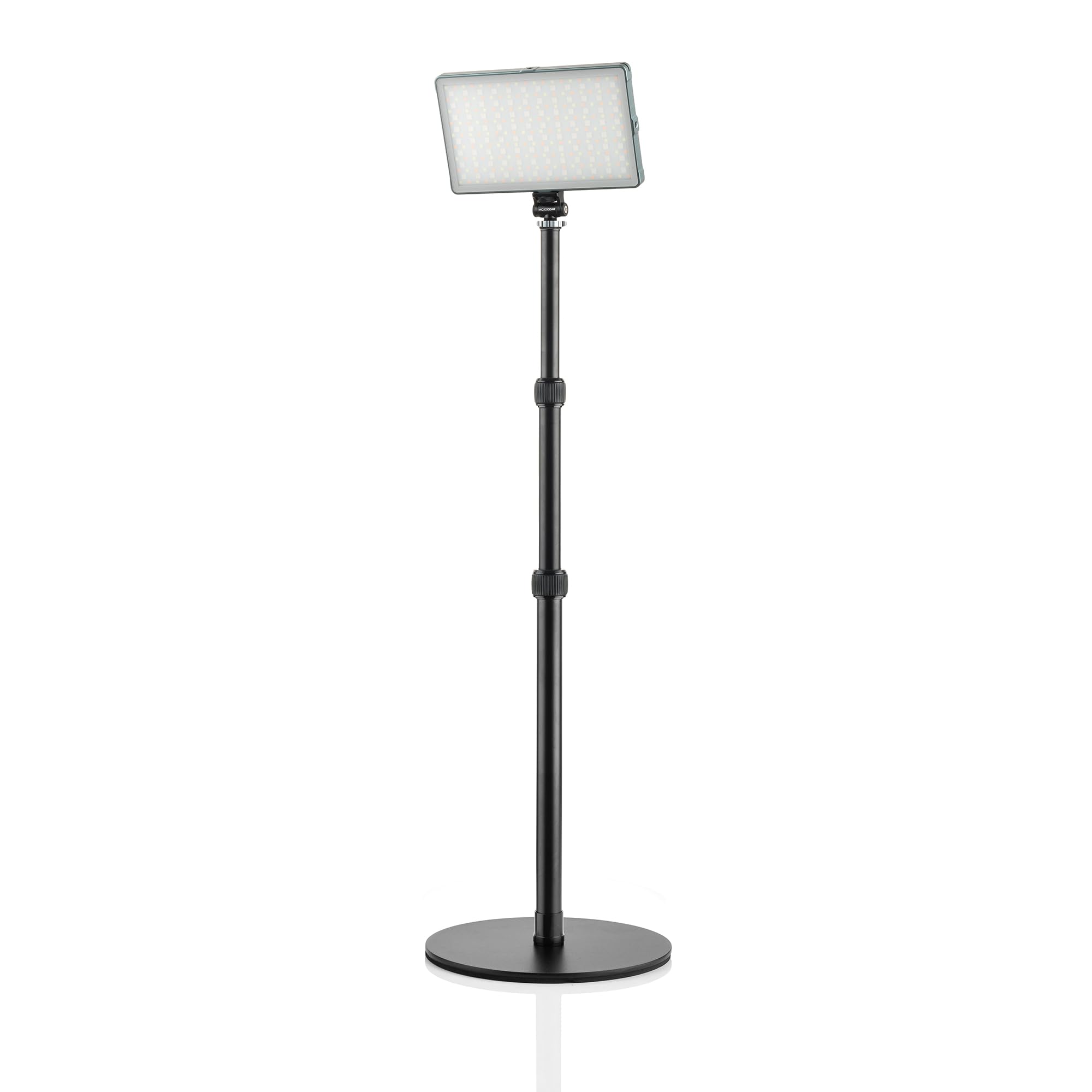 MOJOGEAR Schwerlast-Tischstativ mit extra schwerem Standfuß - 42-100 cm Höhenverstellbar, Tischstativ für Kamera, Mikrofon, Ringleuchte, Smartphone & Tablet, Metall mit 1/4 & 3/8 Zoll Anschluss