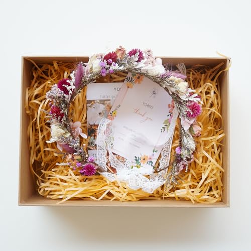 Corona de flores secas para boda miniatura 7