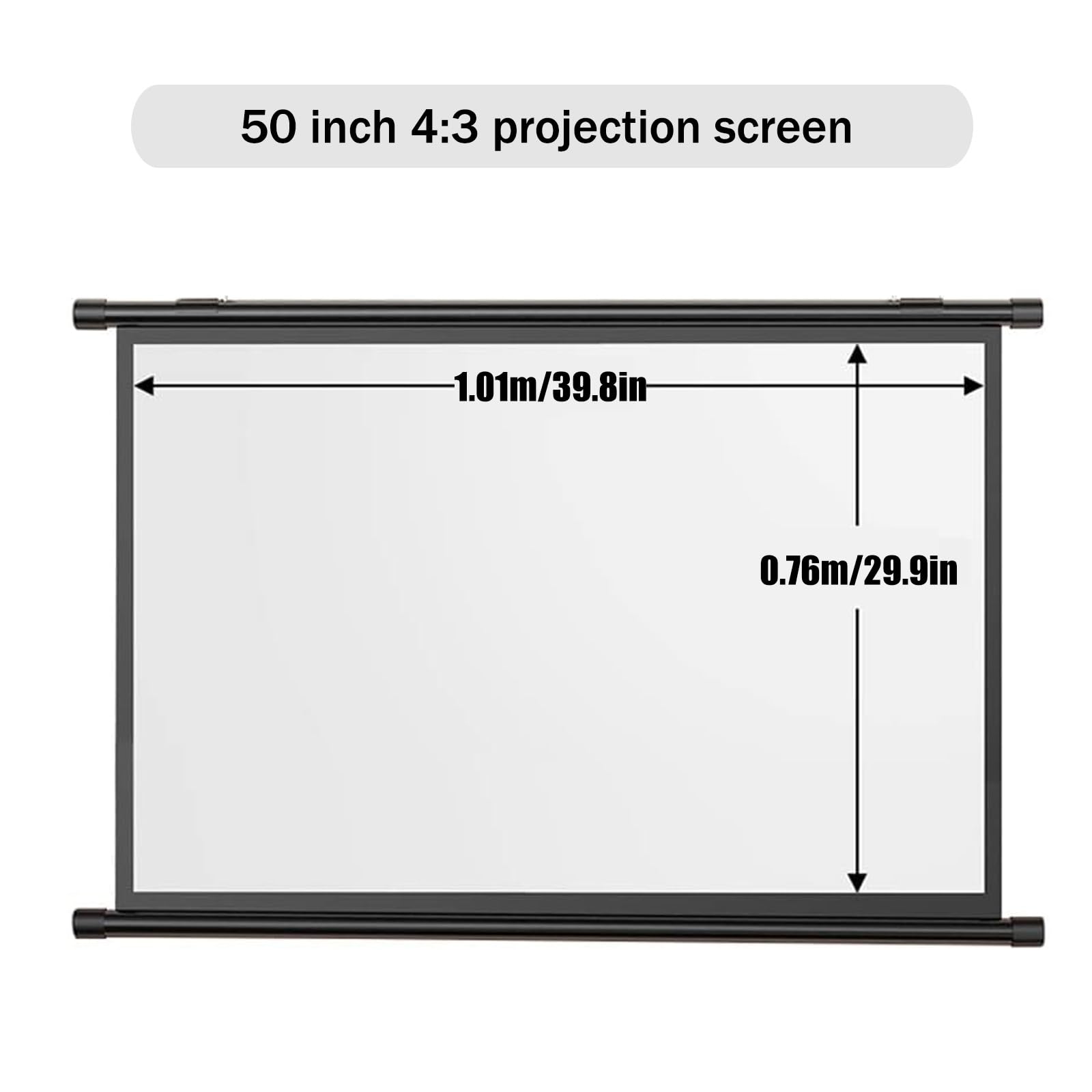 Telo Proiettore 30-72 Pollici, Telo Da Proiezione Interno Esterno, Home Theater Cinema Full HD 3D 4K, Schermo for Proiettore, 16: 9/4:3 HD Schermo Di Proiezione Pieghevole Portatile Lavabile(4:3,50")