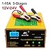 Produktbild Autobatterieladegerät 12V 24V 1A / 15A 250W Schnellladegerät 5-Stufen-Pulsladegerät mit LED-Balkenanzeige für Auto und Motorrad oder Boot