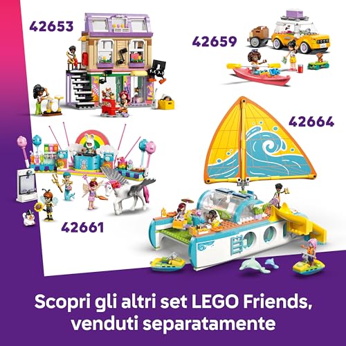 Friends Ranch e Scuderia dei Pony Giocattolo - con 3 Figure di Cavalli, 4 Mini Bamboline, Gatto e Divertenti Accessori per Animali Domestici - Idea Regalo Creativa per Bambine da 7 Anni - 42654 - Lego - Immagine 6