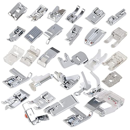 Pieds presseurs machine à coudre Anneome avec 32 pièces interchangeables multifonctions